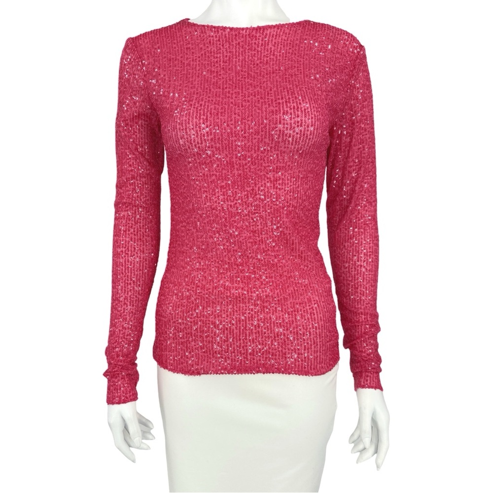 NWT Free People Sequin Stretchy Pink Top